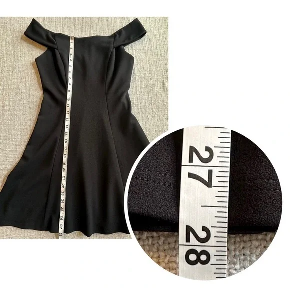 TEEZE ME Black Fit Flare Off Shoulder A-line Mini Dress Semi-Formal Junior 9/10 - Picture 12 of 13